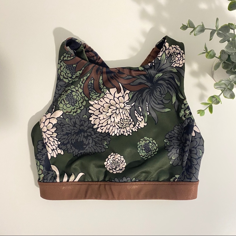 Joy Lab floral succulent sports bra workout top